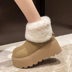 品牌特價東北增高加絨加厚厚底雪地靴女2025新款冬季保暖防滑棉鞋