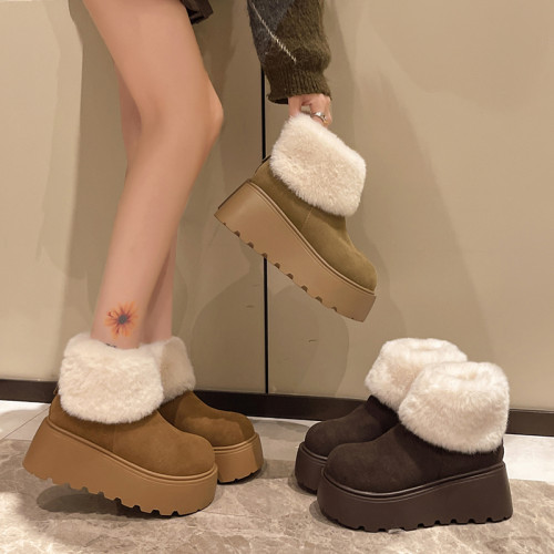 品牌特價東北增高加絨加厚厚底雪地靴女2025新款冬季保暖防滑棉鞋 品牌特價東北增高加絨加厚厚底雪地靴女2025新款冬季保暖防滑棉鞋