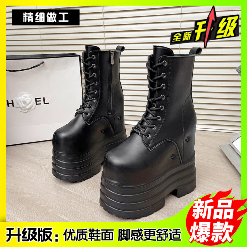 cosplay增高鞋20cm厚底小個子漫展恨天高馬丁靴演唱會婚禮松糕鞋