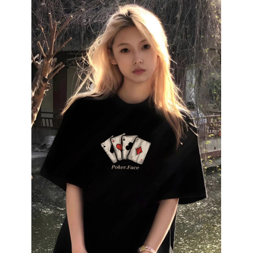 香港潮牌王嘉爾同款純棉印花短袖T恤男夏季休閒情侶裝趣味上衣女