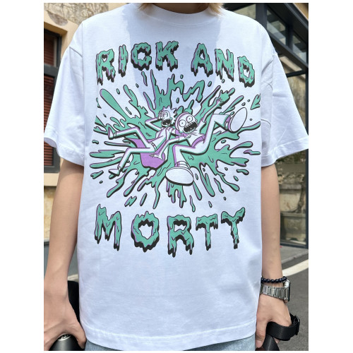 美式卡通趣味超酷暗黑外星科學怪人男女半袖寬鬆中性純棉短袖T恤 美式卡通趣味超酷暗黑外星科學怪人男女半袖寬鬆中性純棉短袖T恤