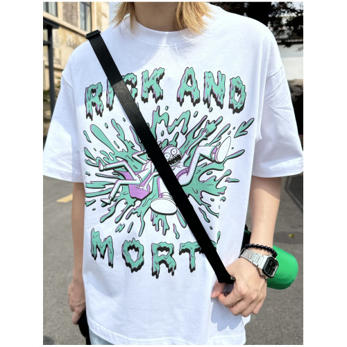 美式卡通趣味超酷暗黑外星科學怪人男女半袖寬鬆中性純棉短袖T恤 美式卡通趣味超酷暗黑外星科學怪人男女半袖寬鬆中性純棉短袖T恤