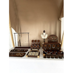 首飾展示架胡桃木戒指收納架子手串牌項鍊架飾品珠寶陳列拍攝道具