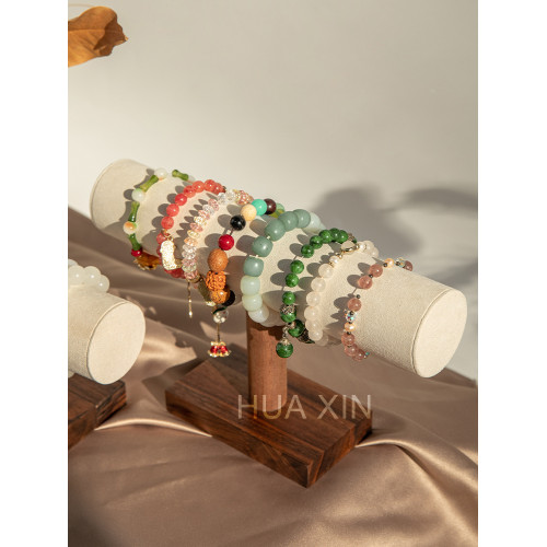 胡桃木手串展示架文玩手鐲串珠架水晶手鏈擺攤陳列擺件拍照道具