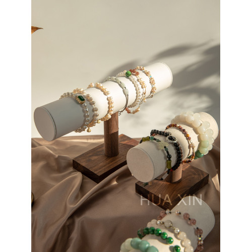 胡桃木手串展示架文玩手鐲串珠架水晶手鏈擺攤陳列擺件拍照道具
