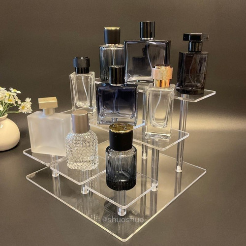 透明亞克力手辦架多層方形化妝品香水公仔古玩展示首飾擺件展架