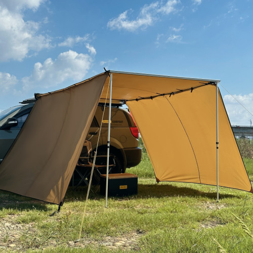 簡森戶外車邊帳篷側帳前布/側面遮陽簾防曬防風pu黑膠塗層全黑化 簡森戶外車邊帳篷側帳前布/側面遮陽簾防曬防風pu黑膠塗層全黑化