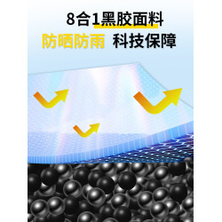 天幕帳篷戶外八角黑膠天幕遮陽野營防曬紫外線塗銀幕布野餐可攜式棚