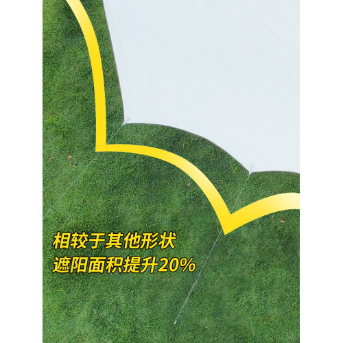 天幕帳篷戶外八角黑膠天幕遮陽野營防曬紫外線塗銀幕布野餐可攜式棚