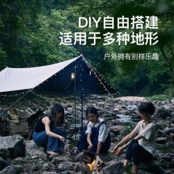 夏季戶外露營天幕帳篷加厚塗層防雨防曬遮陽黑膠天幕可攜式野營篷