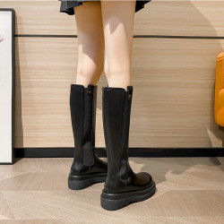 騎士靴加大筒圍高筒粗腿長筒靴厚底馬丁靴胖mm菸筒靴子大碼女靴子