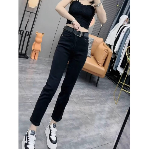 黑色菸琯直筒牛仔褲女春秋2026年春季新款小個子女士顯瘦法棍褲子