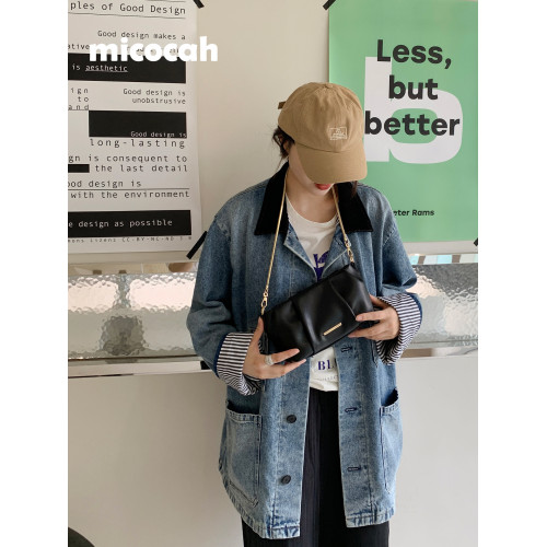 Micocah 包包女斜後後背包輕奢鏈條腋下包2025新款白色小方包小衆復古