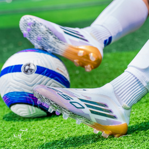 亞馬爾足球鞋男速度戰靴AG釘無鞋帶低幫碎釘比賽粉色f50裝備訓練