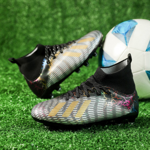 梅西C羅足球鞋獵鷹兒童小學生ag長釘球鞋女f50男童TF碎釘免系鞋帶