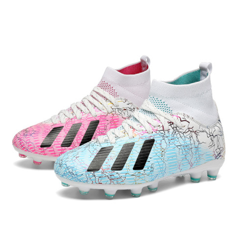 梅西C羅足球鞋獵鷹兒童小學生ag長釘球鞋女f50男童TF碎釘免系鞋帶