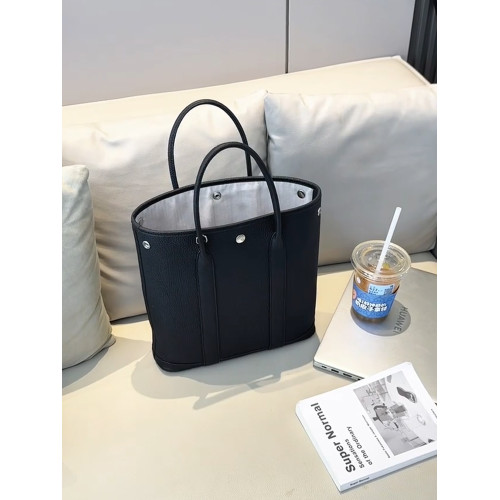 黑色真皮大容量托特包包女2026新款高級感通勤手提單肩斜背花園包 黑色真皮大容量托特包包女2026新款高級感通勤手提單肩斜背花園包