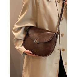 復古高級感時尚包包2025新款冬季通勤百搭馬鞍包小衆廢土風單肩包