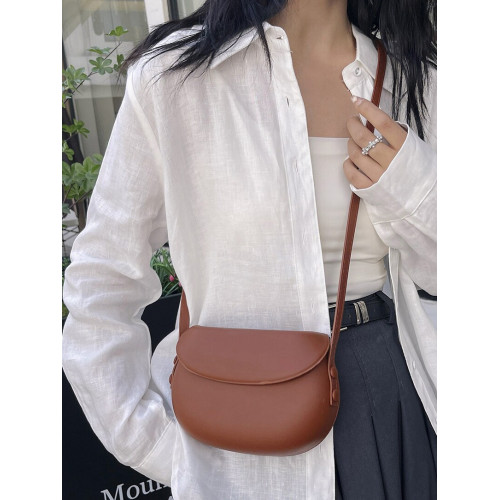 2024夏季新款韓國復古ins紅色馬鞍包斜背小包包女百搭簡約手機包