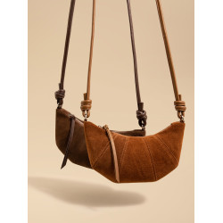 Harris Elan真皮女包復古磨砂牛皮餃子包秋冬新款高級感斜後後背包包