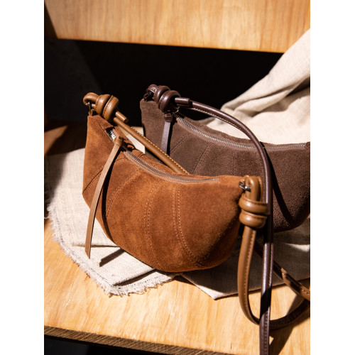 Harris Elan真皮女包復古磨砂牛皮餃子包秋冬新款高級感斜後後背包包 Harris Elan真皮女包復古磨砂牛皮餃子包秋冬新款高級感斜後後背包包