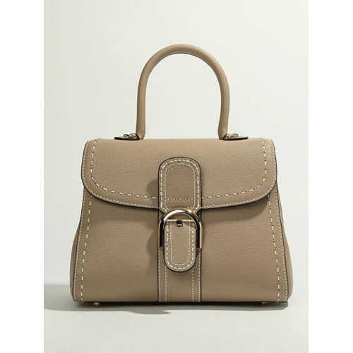 斜後後背包女包洋氣小方包手提包凱莉包包高級感馬鞍包包馬蹄釦真皮包