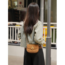 馬鞍包包女士2026新款超火百搭質感單肩斜後後背包高級感小衆腋下女包