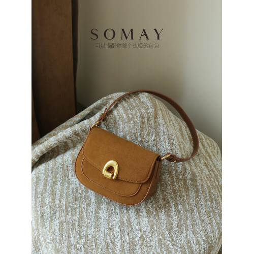 馬鞍包包女士2026新款超火百搭質感單肩斜後後背包高級感小衆腋下女包