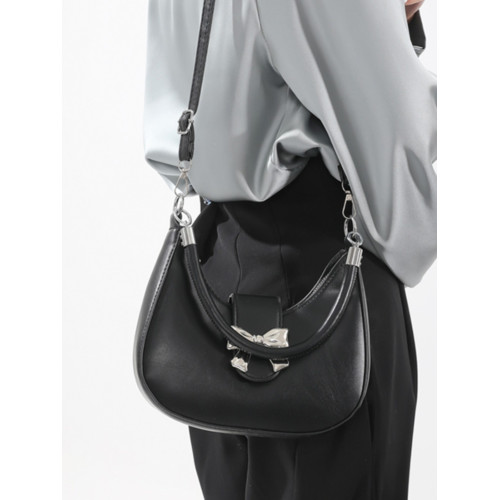 高級感蝴蝶結手提包包女2024新款春鏈條斜後後背包小衆迷你單肩腋下包