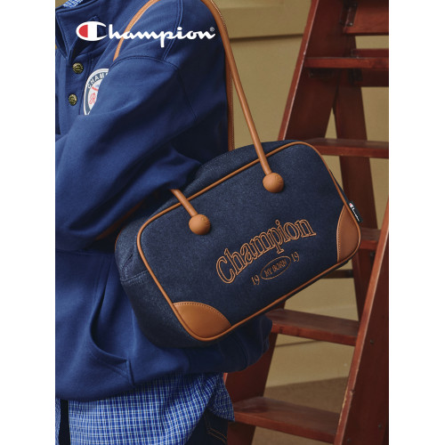 【丁禹兮同款】champion冠軍新款單肩公文包女復古牛仔時尚百搭