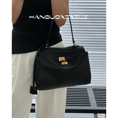 韓國西西裡 2025春夏新款鎖釦凱莉包牛皮慵懶感大容量通勤手提包