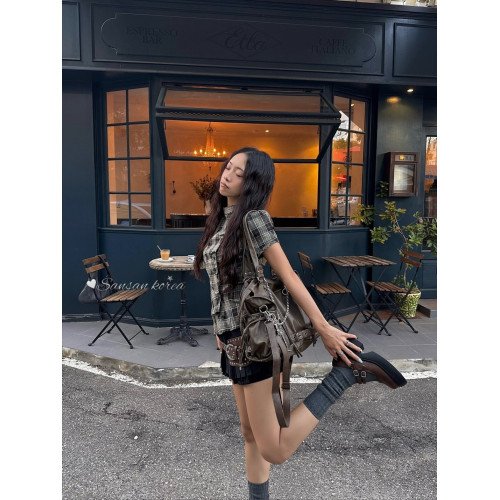 Fancy club韓國小衆25款復古百搭大容量街頭機車風通勤斜背單肩包 Fancy club韓國小衆25款復古百搭大容量街頭機車風通勤斜背單肩包