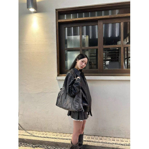 Fancy club韓國小衆25款復古百搭大容量街頭機車風通勤斜背單肩包 Fancy club韓國小衆25款復古百搭大容量街頭機車風通勤斜背單肩包