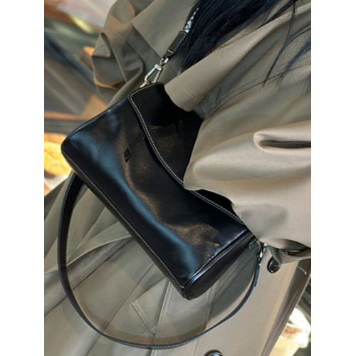 女士真皮包包2025新款休閒腋下包牛皮復古斜背百搭單肩女包高級感