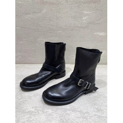 歐洲站2025新款秋冬單靴真皮馬丁靴低跟平底短靴女英倫風切爾西靴