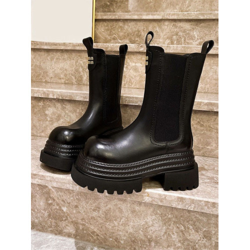 增高8cm厚底馬丁靴女字母三層底菸筒靴機車靴中筒瘦瘦切爾西短靴