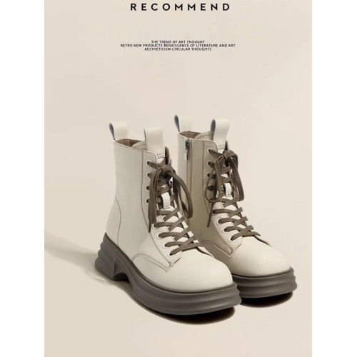 馬丁靴女2026年新款英倫風棕色靴子女春秋單靴增高厚底短靴女洋氣