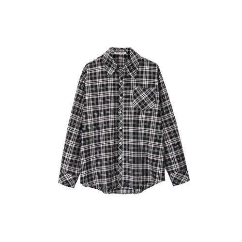 19studio WAYNEPRINCE經典百搭款復古黑白格子襯衫男寬鬆襯衣外套 19studio WAYNEPRINCE經典百搭款復古黑白格子襯衫男寬鬆襯衣外套