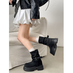復古英倫風厚底粗跟馬丁靴女款2026新款秋冬爆款美拉德褲琯短靴子