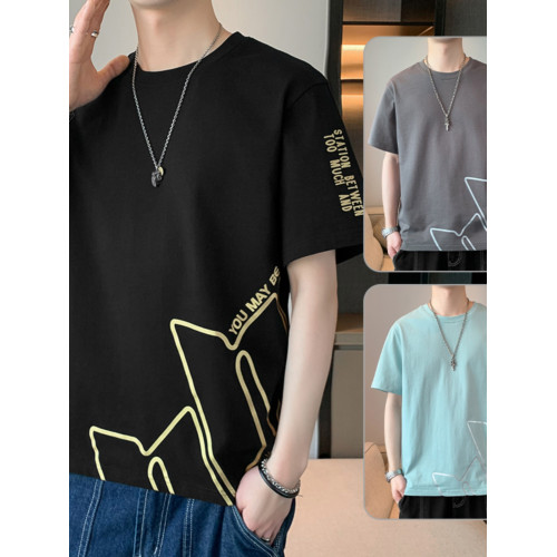 男士短袖t恤2026新款夏季純棉冰絲半袖寬鬆加肥大碼胖子男裝上衣 男士短袖t恤2026新款夏季純棉冰絲半袖寬鬆加肥大碼胖子男裝上衣