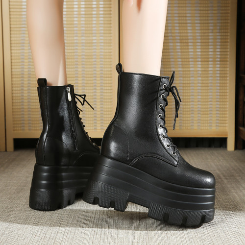 漫展cos增高鞋馬丁靴20cm15小個子中筒短靴男女大碼演唱會站坑