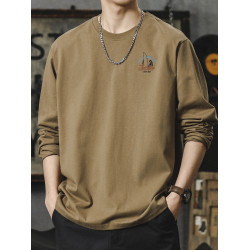 重磅260G圓領長袖打底T恤男內搭純棉男女寬鬆潮牌潮流百搭上衣服