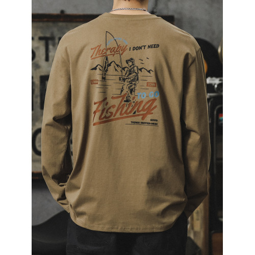 重磅260G圓領長袖打底T恤男內搭純棉男女寬鬆潮牌潮流百搭上衣服