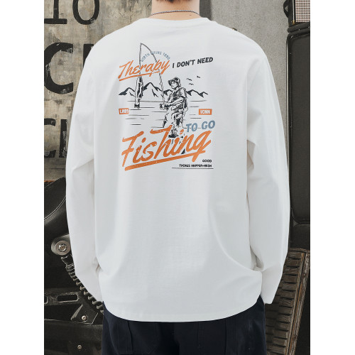 重磅260G圓領長袖打底T恤男內搭純棉男女寬鬆潮牌潮流百搭上衣服