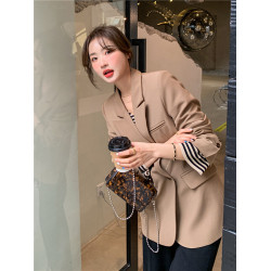 2025春秋新款韓版高級感炸街小個子休閒西服上衣百搭小西裝外套女