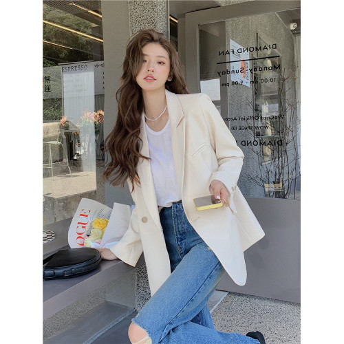 2025春秋新款韓版高級感炸街小個子休閒西服上衣百搭小西裝外套女