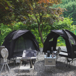 韓國WINDSWAVES行軍床帳tc棉帳黑色午休帳篷海螺床帳庇護所離地帳