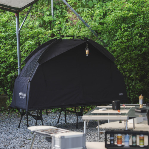 韓國WINDSWAVES行軍床帳tc棉帳黑色午休帳篷海螺床帳庇護所離地帳