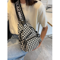 韓系2025新款女士胸包時尚簡約斜後後背包帆布百搭胸前包斜後後背包多層潮