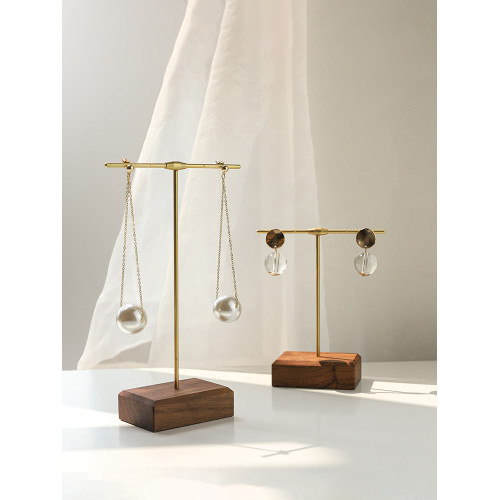 創意輕奢首飾展架耳環手鏈飾品架拍攝陳列道具珠寶大小號架胡桃木